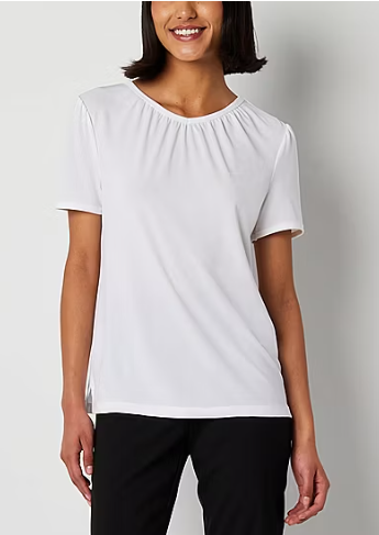 Photo 1 of Circumstance Womens V Neck Short Sleeve Blouse med 