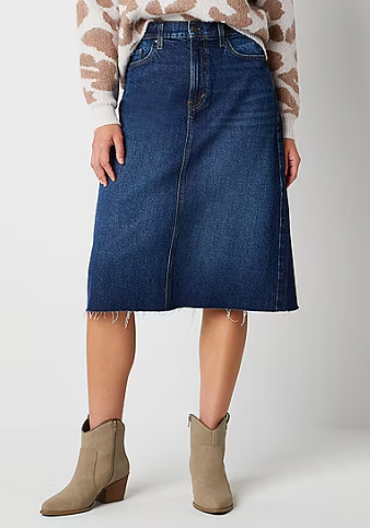 Photo 1 of a.n.a Womens High Rise Midi Denim Skirt Size 12
