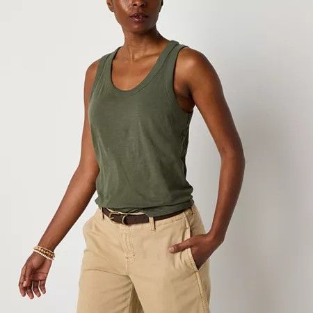 Photo 1 of A.n.a Womens U Neck Sleeveless Tank Top, X-large, Green
