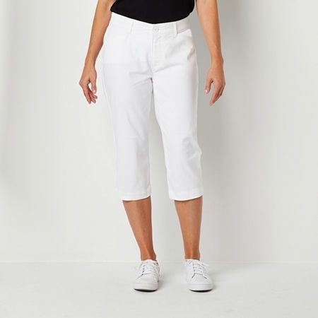 Photo 1 of St. John's Bay Secretly Slender Womens Mid Rise Capri Pants, 10, White