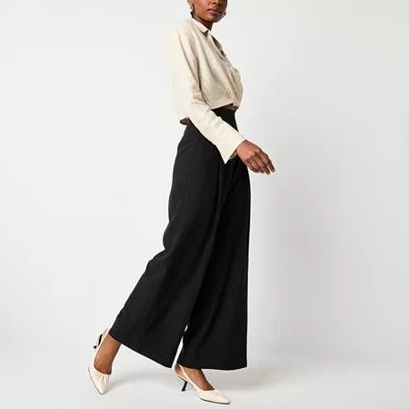 Photo 1 of Worthington Womens Regular Fit Wide Leg Trouser, 14, Black
