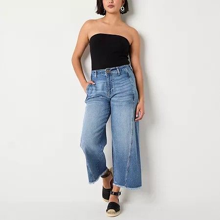 Photo 1 of A.n.a Tall Soft Drape Womens High Rise Straight Fit Cropped Pant, 10 Tall, Blue
