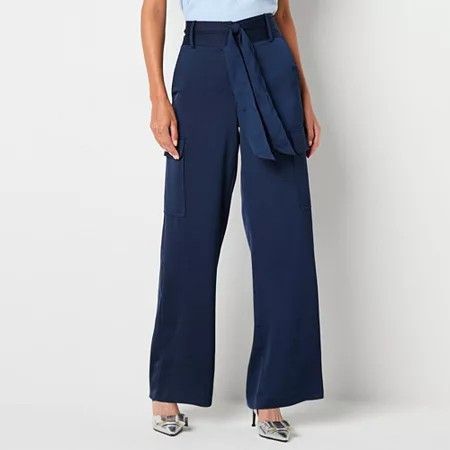 Photo 1 of Worthington Womens Straight Cargo Pant-Tall, 18 Tall, Blue
