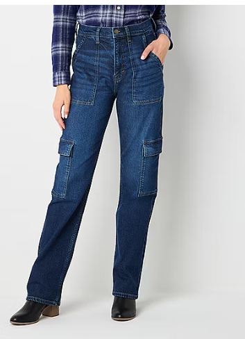 Photo 1 of a.n.a Tall Cargo Womens Highest Rise Straight Leg Jean 12t