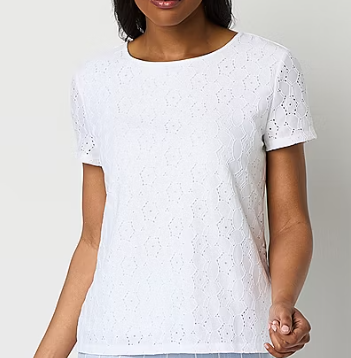 Photo 1 of Size XL Liz Claiborne Womens Crew Neck Short Sleeve  Blouse
