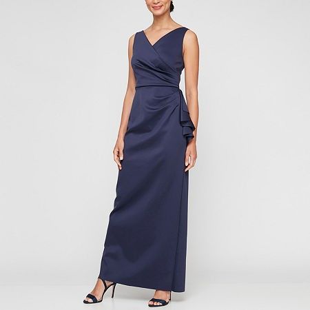Photo 1 of Atelier Danielle Smoothing and Slimming Collection Womens Sleeveless Evening Gown, 12, Blue

