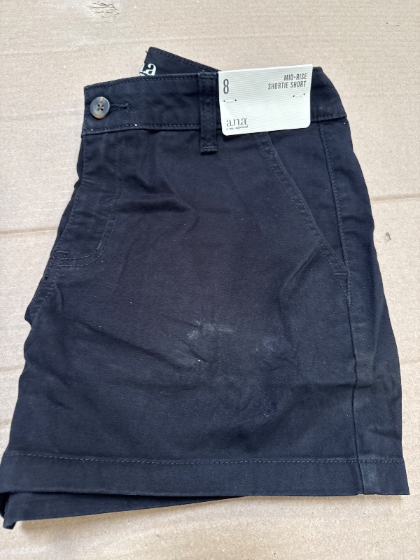 Photo 1 of A.n.a Womens 3 1/2" Mid Rise Chino Short, 8, Black
