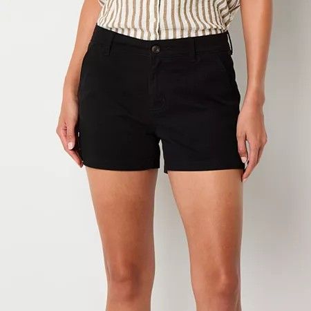 Photo 1 of A.n.a Womens 3 1/2" Mid Rise Chino Short, 8, Black
