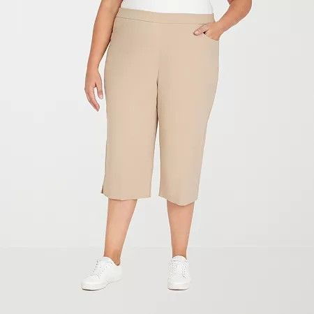Photo 1 of Alfred Dunner Classics Womens Mid Rise Plus Capri Pants, 18w, Beige
