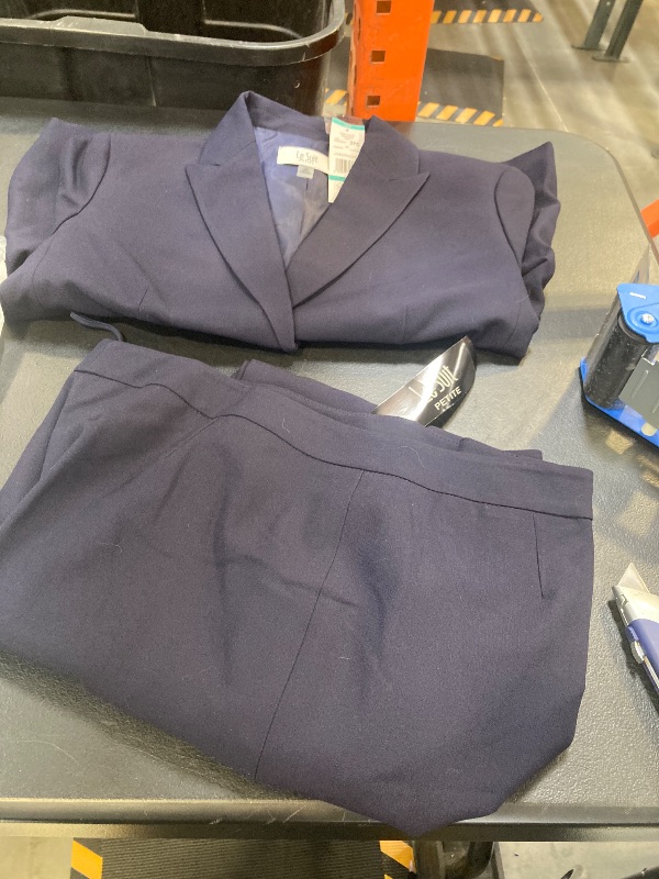 Photo 1 of Le Suit 2-pc. Straight Leg Pant Suit, 16 Petite, Blue