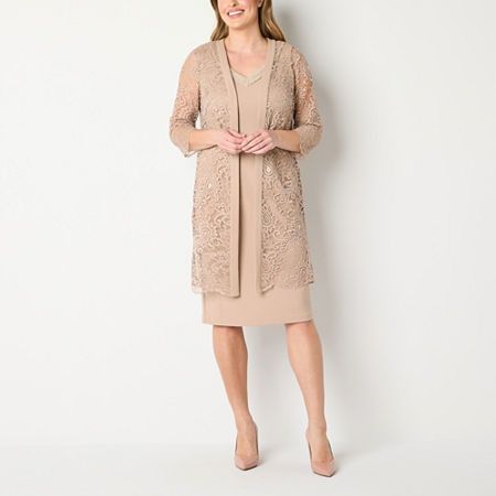 Photo 1 of Maya Brooke Womens Embellished Jacket Dress, 10, Beige