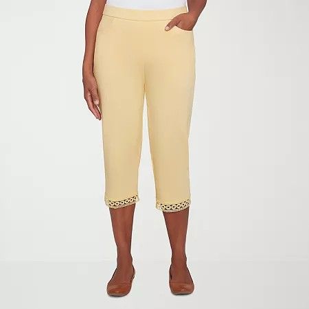 Photo 1 of Alfred Dunner Dress Code Womens Mid Rise Capri Pants, 8, Yellow