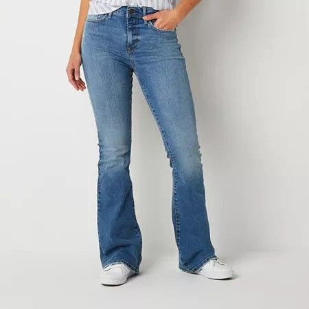 Photo 1 of A.n.a Womens High Rise Flare Leg Jean, 6 Petite Short, Blue