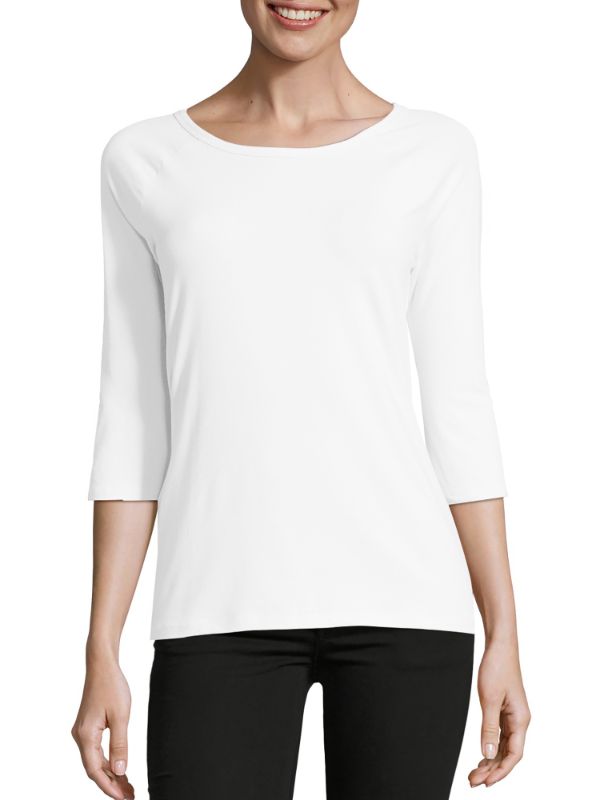 Photo 1 of Hanes Women's Raglan Sleeve T-Shirt White S