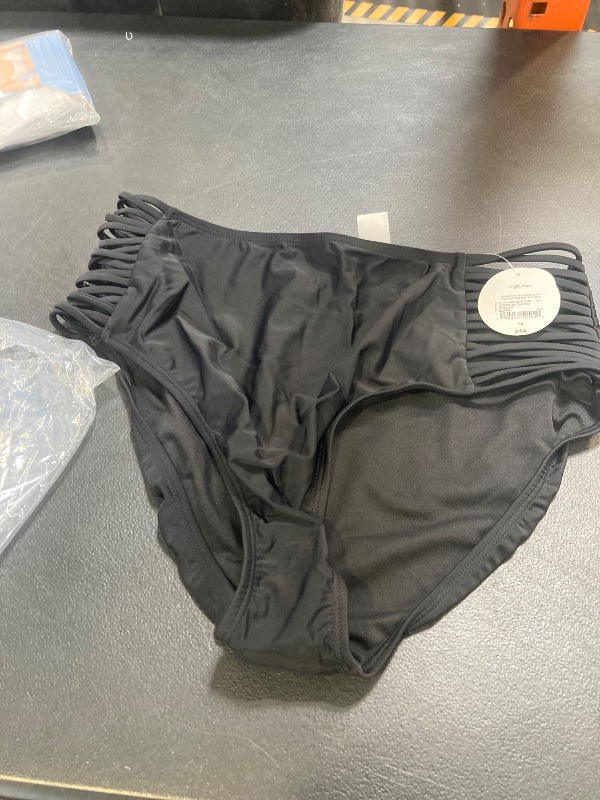 Photo 1 of Decree Decree Womens Lined Textured High Waist Bikini Swimsuit Bottom Juniors Plus, 1x, Black