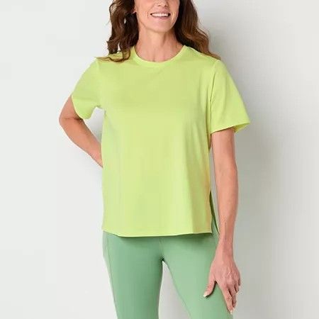Photo 1 of Xersion Womens Mesh Crew Neck Short Sleeve Tunic Top, Xx-large, Green
