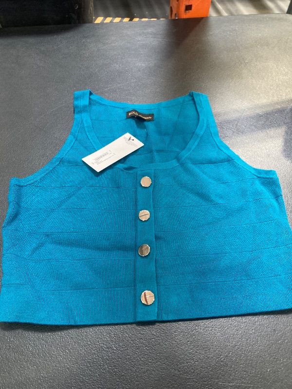 Photo 1 of Bold Elements Womens Crew Neck Sleeveless Sweater Set, Medium, Blue