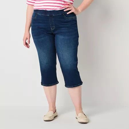 Photo 1 of St. John's Bay High Rise Plus Cropped Pants, 26w, Blue