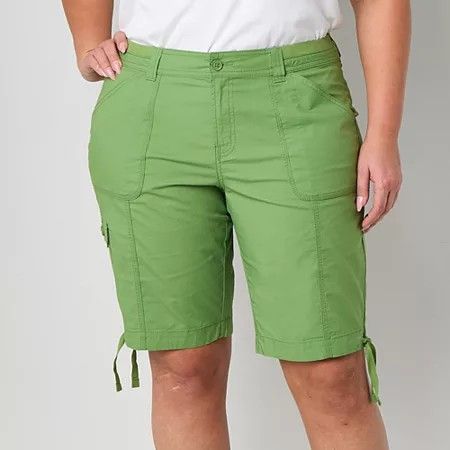Photo 1 of St. John's Bay Womens Mid Rise Bermuda Short-Plus, 20w, Green