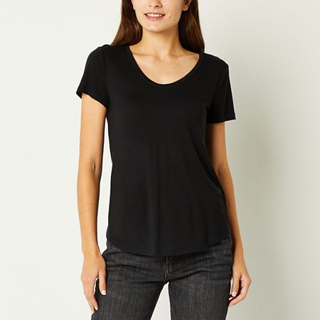 Photo 1 of A.n.a Womens Scoop Neck Short Sleeve T-Shirt, Xx-large, Black