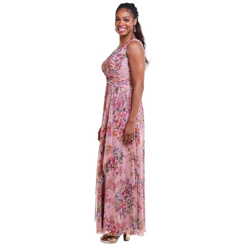 Photo 1 of Womens R&M Richards Floral Sleeveless V-Neck a-Line Gown 16