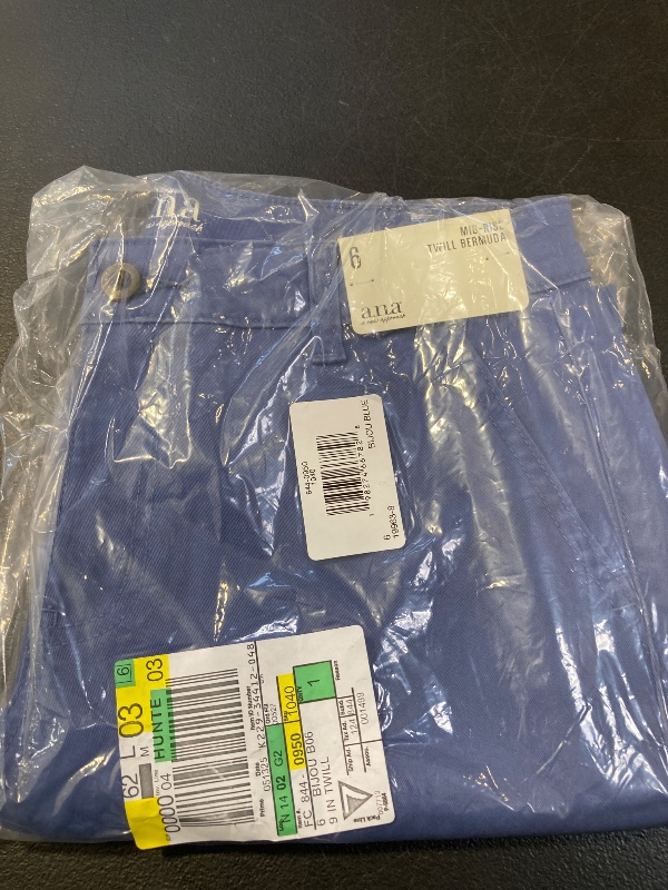 Photo 1 of A.n.a Women's 9" Mid Rise Chino Short, 6, Blue

