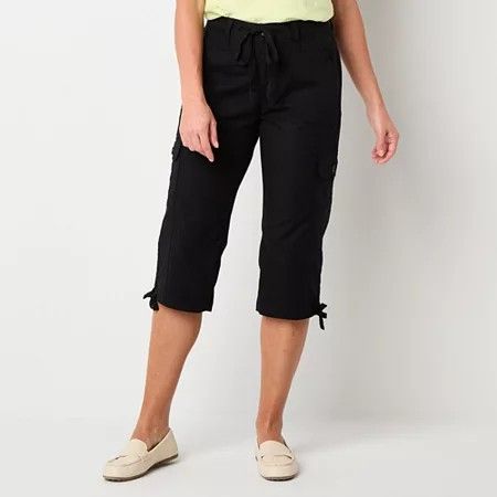 Photo 1 of St. John's Bay Women's Mid Rise Capri Pants, 14 Petite, Black
