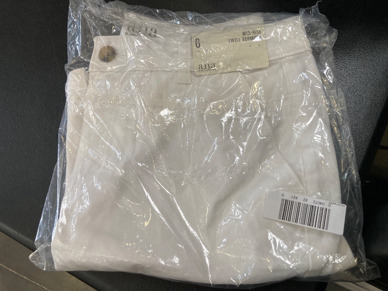 Photo 1 of A.n.a Women's 9" Mid Rise Chino Short, 6, White
