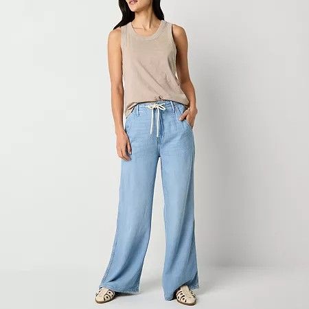 Photo 1 of A.n.a - Tall Soft Drape Women's High Rise Wide Leg Jean, 10 Tall, Blue
