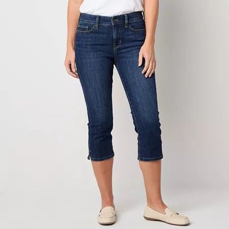 Photo 1 of St. John's Bay Women's Mid Rise Tall Capri Pants, 14 Tall, Blue
