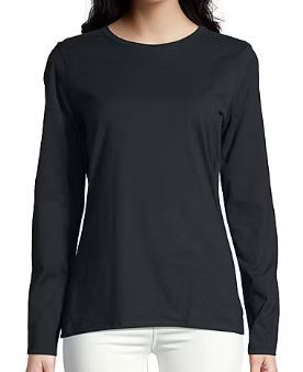 Photo 1 of Hanes Women's Crew Neck Long Sleeve Active T-Shirt - size L 