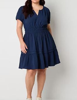 Photo 1 of Be by CHETTA B Women's Short Sleeve Fit + Flare Dress - PS