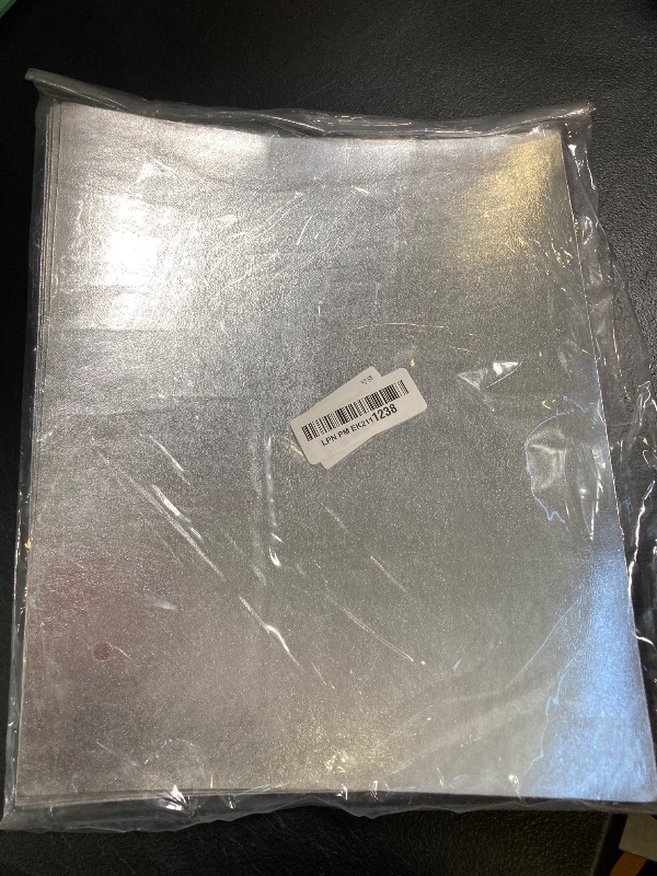 Photo 1 of [Silver] Leather/Leatherette Patches/Sheets for Laser Engraving Iron-on with Heat Press Adhesive Backing, Blank Laserable Faux Pu Leather Material Supplies(5 Pcs/Package)