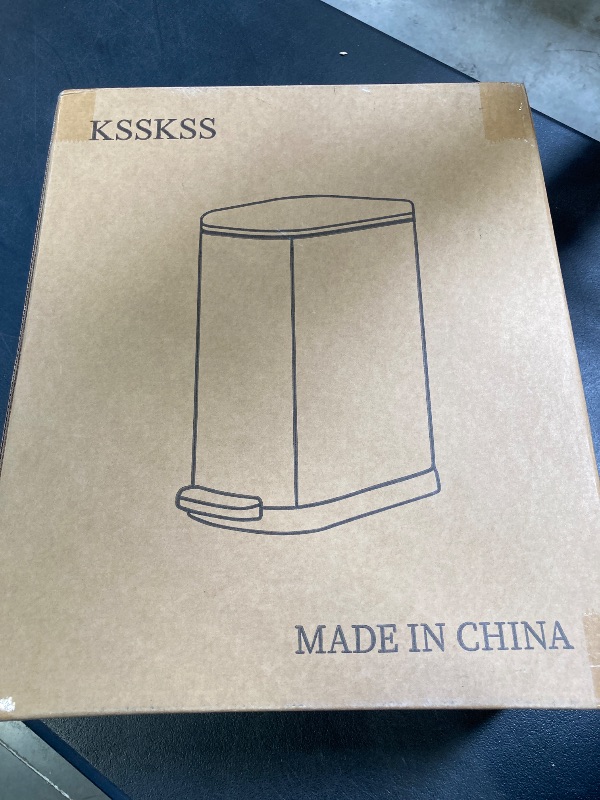 Photo 1 of KSSKSS 2.6 Gallon Slim Bathroom Trash Can with Soft Close Lid, 10L Stainless Steel Garbage Can with Removable Liner Bucket, for Narrow Spaces, Bathroom, Bedroom (Silver)