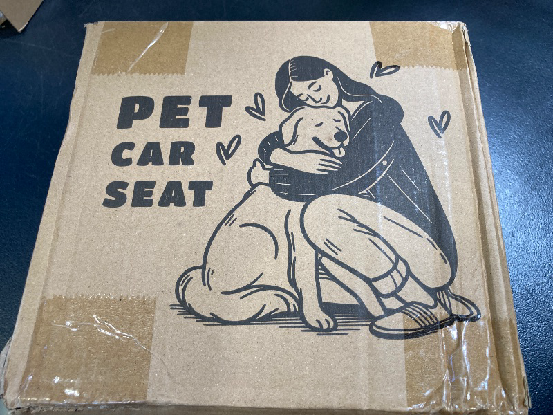 Photo 1 of Console Dog Car Seat for Small Dogs, Small Dog Booster Seat for Car Washable Foldable Puppy Car Seat with Safe Protection Hooks Adjustable Straps and Storage Pocket Pet Up to 15lbs