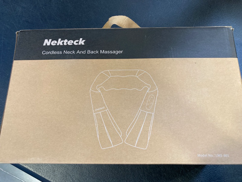 Photo 1 of Nekteck Cordless Shiatsu Neck and Back Massager with Soothing Heat, Electric Deep Tissue 3D Kneading Massage Pillow for Shoulder, Leg, Body Muscle Pain Relief, Home, Office, and Car Use