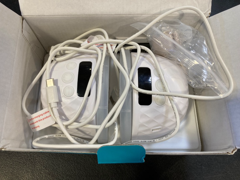 Photo 1 of Paruu P10 Hands Free Breast Pump Wearable, 338mmHg Strong Suction, Low Noise, 4 Modes & 9 Levels, Electric Breast Pump Portable, Smart Display, 19/21/24/28mm Insert/Flange, 2 Pack (White)