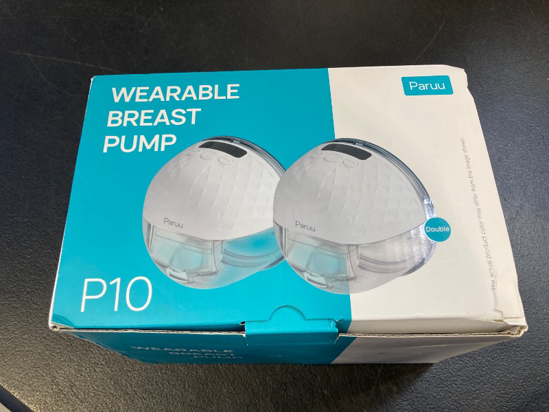 Photo 1 of Paruu P10 Hands Free Breast Pump Wearable, 338mmHg Strong Suction, Low Noise, 4 Modes & 9 Levels, Electric Breast Pump Portable, Smart Display, 19/21/24/28mm Insert/Flange, 2 Pack (White)