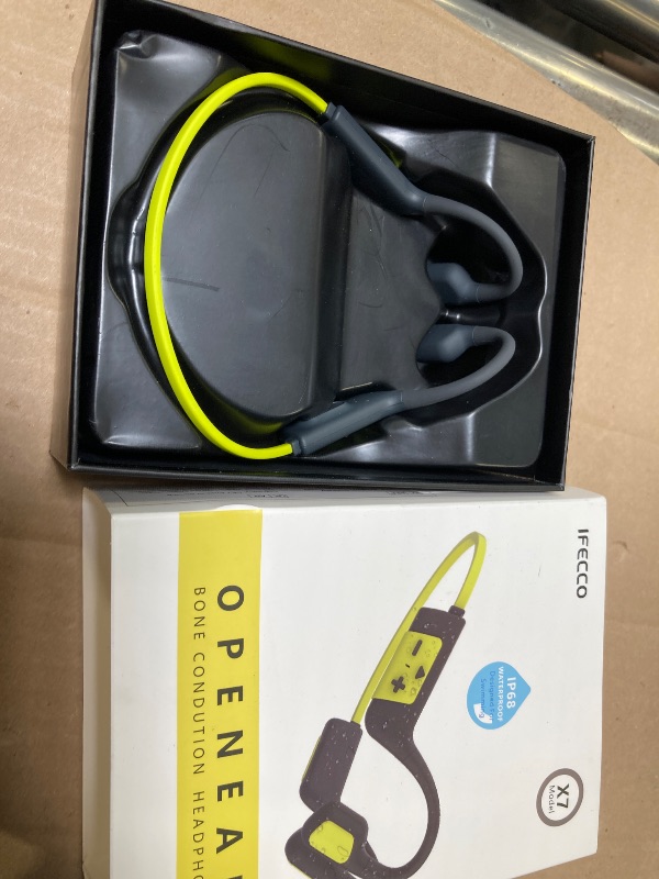 Photo 1 of IFECCO Swimming Headphones Underwater - IP68 Waterproof Bone Conduction Headphones Bluetooth 5.4,Open Ear Earbuds with 32GB MP3 Player Memory for Swimming Running Cycling