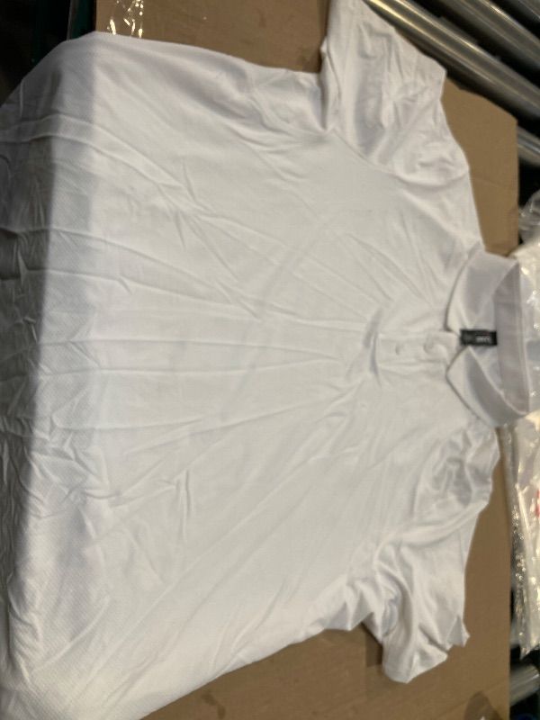 Photo 1 of Kirkland Signature Men's Short Sleeve Golf Polo Shirt,  white XL 