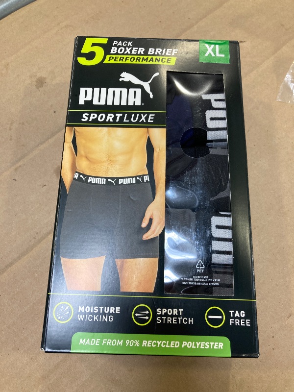 Photo 1 of Puma Men's Microfiber Boxer 5-pack Brief, Black/ Grey/ Blue, X-Large