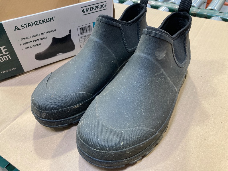 Photo 1 of Staheekum Men S Size 12 Waterproof Ankle Rain Boot Black 