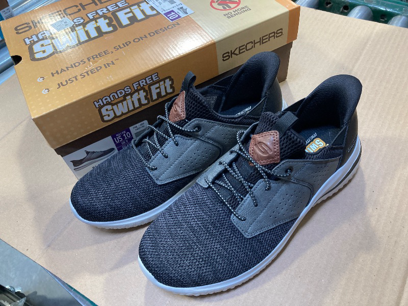 Photo 1 of Skechers Men's Delson Black Swift Fit Hands Free Shoe Memory Foam Size 10 MENS
