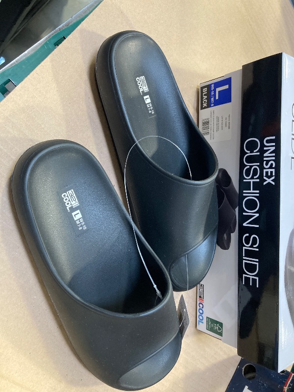 Photo 1 of 32 Degree Cool Slide Sandals Mens 7-8 Womens 9-10 Large Black Cushion Slip on
