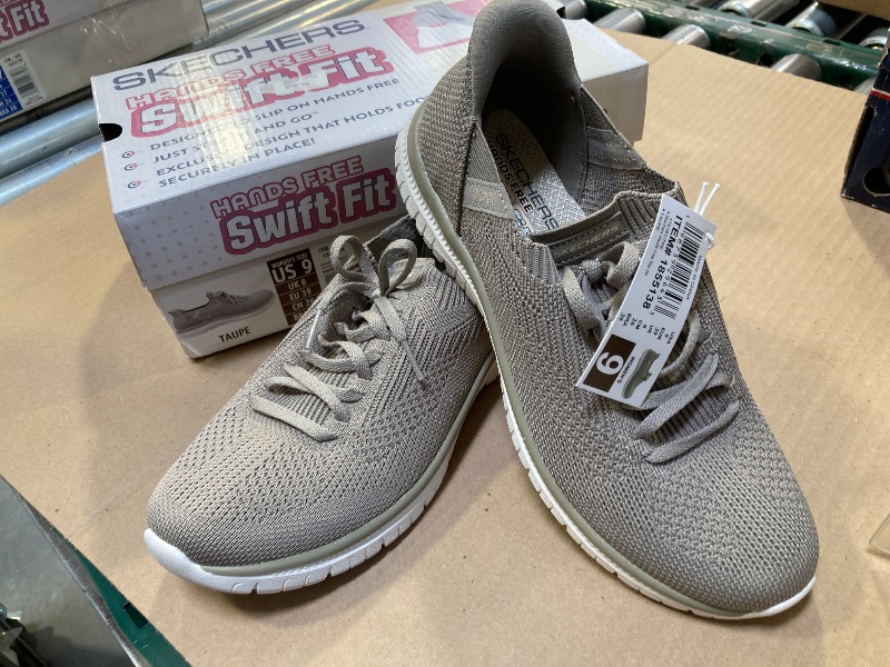 Photo 1 of 9---Skechers Women's Size 8 Virtue Swift Fit Hands Free Shoes, Taupe