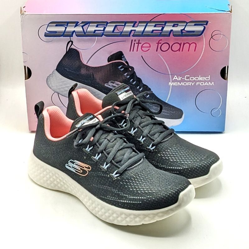 Photo 1 of Skechers “Lite Foam” Women’s Lightweight Air-Cooled Running Sneaker (Black)