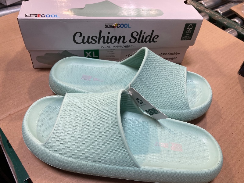 Photo 1 of 32 Degrees Ladies' Size X-Large (11/12) Cushion Slide Shower Sandal, Mint Green
