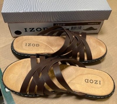 Photo 1 of Izod Womens Slaight Faux Leather Slip-on Slide Sandals size---10  
