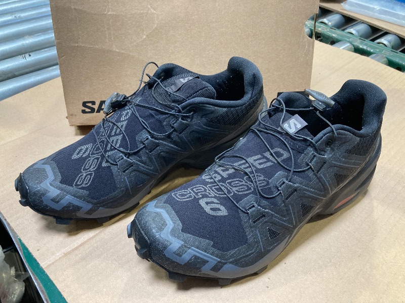 Photo 1 of Salomon SPEEDCROSS 6 Trail Running Shoes Size  US 8.5 Mens Hiking Black/Phantom 417379

