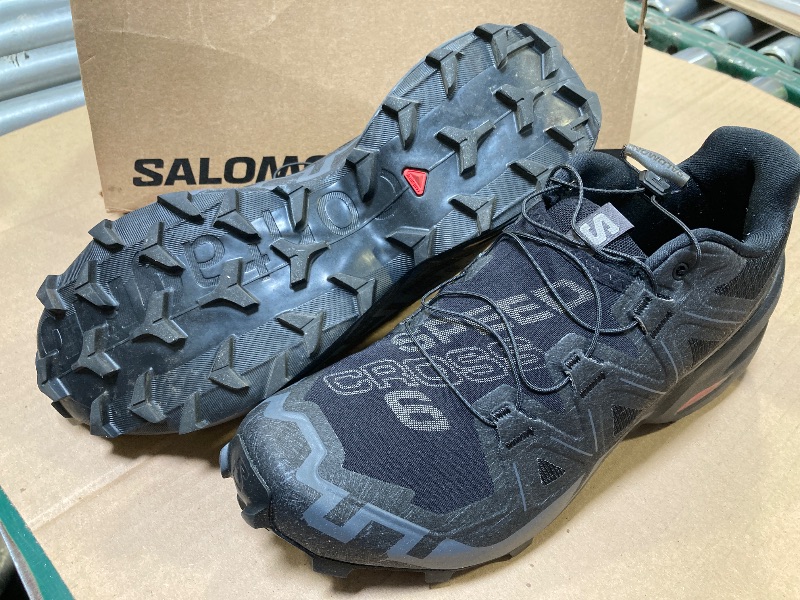 Photo 1 of Salomon SPEEDCROSS 6 Trail Running Shoes Size  US 8.5 Mens Hiking Black/Phantom 417379
